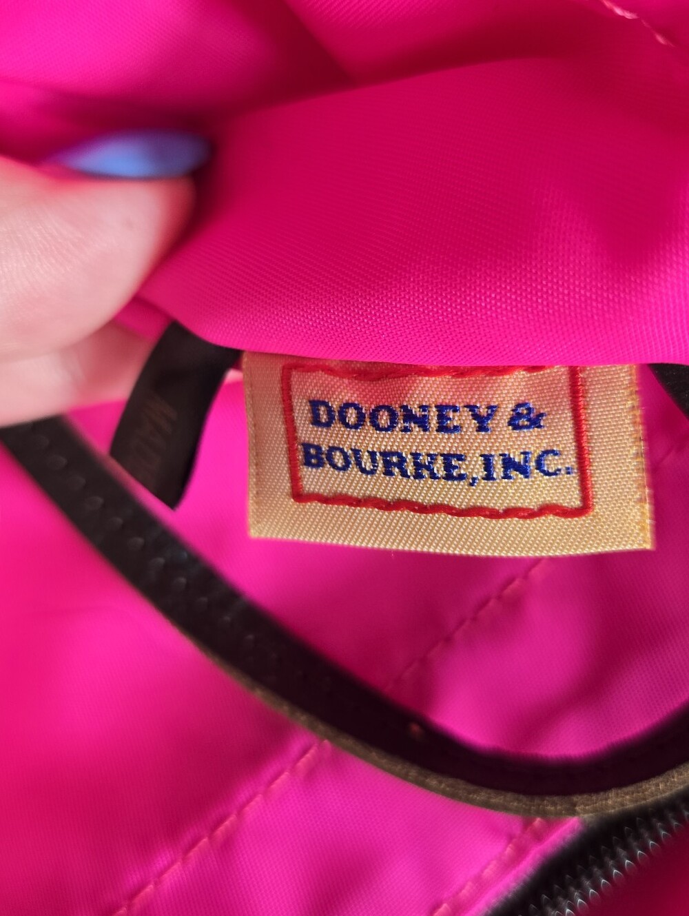Dooney & Bourke Brown Tote with Duck And Pink Interior - Picture 2 of 12